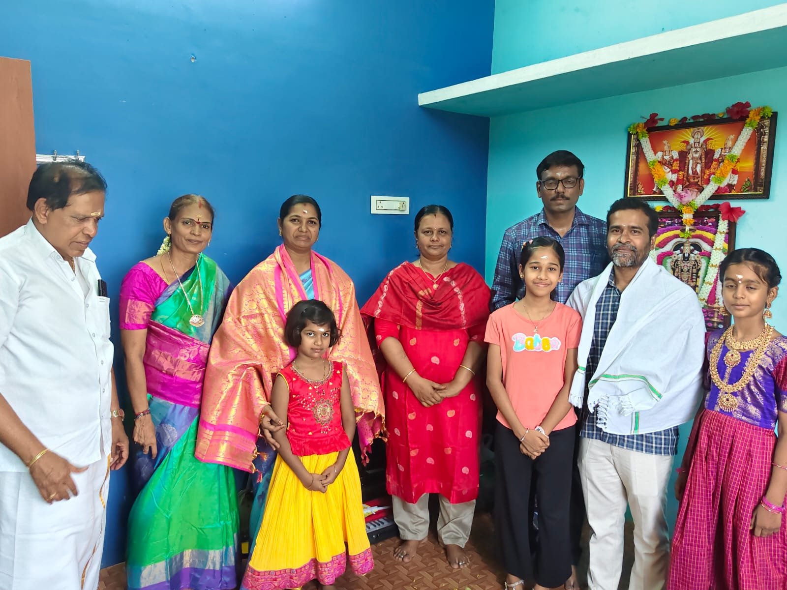 Students and families celebrating together at Sree Aaradhana
